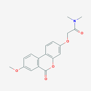 molecular formula C18H17NO5 B5521543 2-({8-METHOXY-6-OXO-6H-BENZO[C]CHROMEN-3-YL}OXY)-N,N-DIMETHYLACETAMIDE 