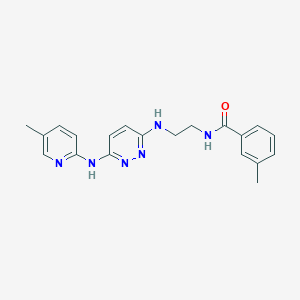 molecular formula C20H22N6O B5521558 3-methyl-N-[2-({6-[(5-methyl-2-pyridinyl)amino]-3-pyridazinyl}amino)ethyl]benzamide 