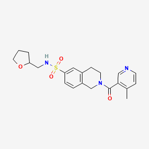 molecular formula C21H25N3O4S B5521562 2-[(4-甲基吡啶-3-基)羰基]-N-(四氢呋喃-2-基甲基)-1,2,3,4-四氢异喹啉-6-磺酰胺 