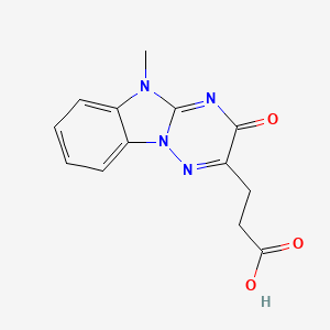 molecular formula C13H12N4O3 B5521569 3-(5-methyl-3-oxo-3,5-dihydro[1,2,4]triazino[2,3-a]benzimidazol-2-yl)propanoic acid 