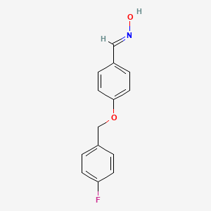 molecular formula C14H12FNO2 B5521577 4-[(4-fluorobenzyl)oxy]benzaldehyde oxime 