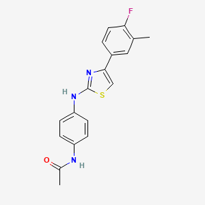 molecular formula C18H16FN3OS B5521591 N-(4-{[4-(4-fluoro-3-methylphenyl)-1,3-thiazol-2-yl]amino}phenyl)acetamide 