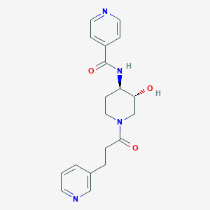 N-[(3R*,4R*)-3-hydroxy-1-(3-pyridin-3-ylpropanoyl)piperidin-4-yl]isonicotinamide