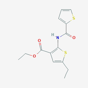molecular formula C14H15NO3S2 B5521608 ethyl 5-ethyl-2-[(2-thienylcarbonyl)amino]-3-thiophenecarboxylate 