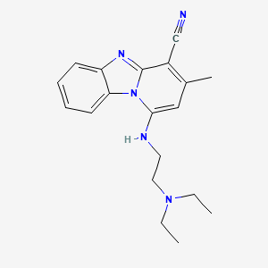molecular formula C19H23N5 B5521614 1-{[2-(二乙氨基)乙基]氨基}-3-甲基吡啶并[1,2-a]苯并咪唑-4-腈 