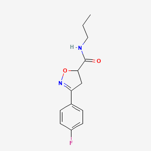 molecular formula C13H15FN2O2 B5521625 3-(4-fluorophenyl)-N-propyl-4,5-dihydro-5-isoxazolecarboxamide 