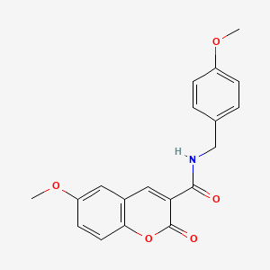 molecular formula C19H17NO5 B5521627 6-methoxy-N-(4-methoxybenzyl)-2-oxo-2H-chromene-3-carboxamide 