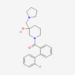 molecular formula C23H27FN2O2 B5521633 1-[(2'-氟联苯-2-基)羰基]-3-(吡咯烷-1-基甲基)哌啶-3-醇 