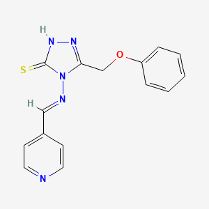 molecular formula C15H13N5OS B5521644 5-(phenoxymethyl)-4-[(4-pyridinylmethylene)amino]-4H-1,2,4-triazole-3-thiol 