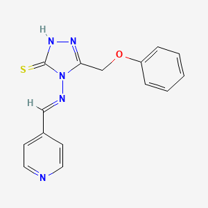 molecular formula C15H13N5OS B5521644 5-(PHENOXYMETHYL)-4-((4-PYRIDINYLMETHYLENE)AMINO)-4H-1,2,4-TRIAZOLE-3-THIOL 