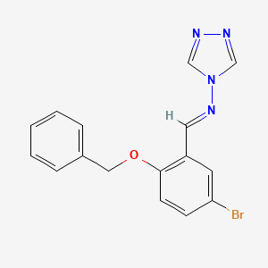 molecular formula C16H13BrN4O B5521647 N-[2-(benzyloxy)-5-bromobenzylidene]-4H-1,2,4-triazol-4-amine 