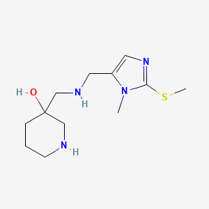 molecular formula C12H22N4OS B5521660 3-[({[1-methyl-2-(methylthio)-1H-imidazol-5-yl]methyl}amino)methyl]-3-piperidinol dihydrochloride 