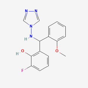 molecular formula C16H15FN4O2 B5521670 2-fluoro-6-[(2-methoxyphenyl)(4H-1,2,4-triazol-4-ylamino)methyl]phenol 