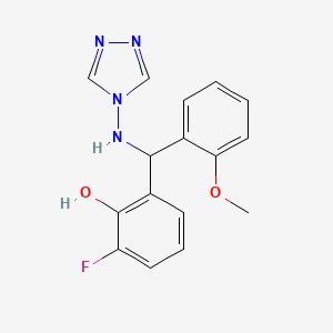 molecular formula C16H15FN4O2 B5521670 2-Fluoro-6-[(2-methoxyphenyl)-(1,2,4-triazol-4-ylamino)methyl]phenol 