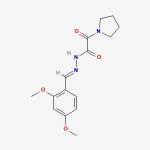 molecular formula C15H19N3O4 B5521674 N'-(2,4-dimethoxybenzylidene)-2-oxo-2-(1-pyrrolidinyl)acetohydrazide 