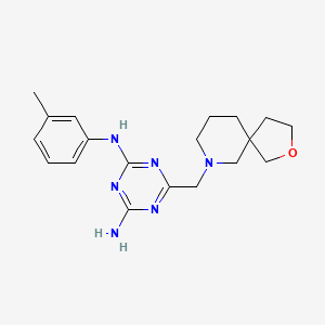 N-(3-methylphenyl)-6-(2-oxa-7-azaspiro[4.5]dec-7-ylmethyl)-1,3,5-triazine-2,4-diamine