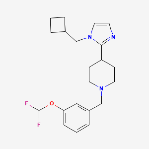 molecular formula C21H27F2N3O B5521702 4-[1-(cyclobutylmethyl)-1H-imidazol-2-yl]-1-[3-(difluoromethoxy)benzyl]piperidine 