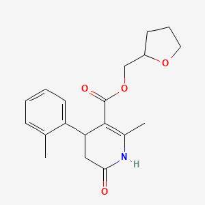 molecular formula C19H23NO4 B5521720 tetrahydro-2-furanylmethyl 2-methyl-4-(2-methylphenyl)-6-oxo-1,4,5,6-tetrahydro-3-pyridinecarboxylate 
