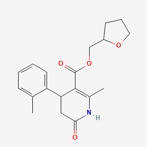 molecular formula C19H23NO4 B5521720 (OXOLAN-2-YL)METHYL 2-METHYL-4-(2-METHYLPHENYL)-6-OXO-1,4,5,6-TETRAHYDROPYRIDINE-3-CARBOXYLATE 