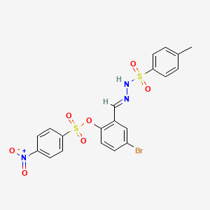 4-bromo-2-{2-[(4-methylphenyl)sulfonyl]carbonohydrazonoyl}phenyl 4-nitrobenzenesulfonate
