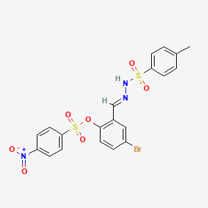 molecular formula C20H16BrN3O7S2 B5521752 4-溴-2-{2-[(4-甲苯磺酰基)碳酰肼基]苯基}4-硝基苯磺酸盐 