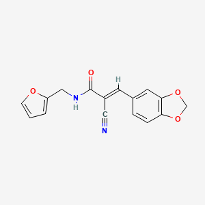 3-(1,3-benzodioxol-5-yl)-2-cyano-N-(2-furylmethyl)acrylamide