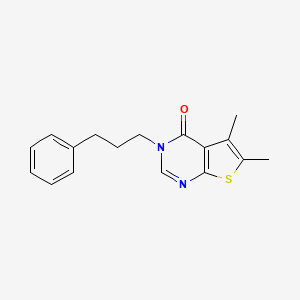 molecular formula C17H18N2OS B5521779 5,6-dimethyl-3-(3-phenylpropyl)thieno[2,3-d]pyrimidin-4(3H)-one 