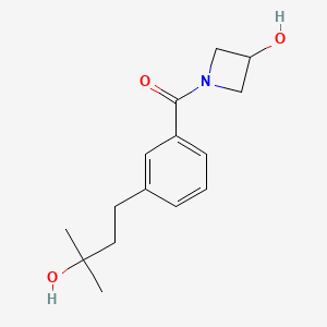 molecular formula C15H21NO3 B5521836 1-[3-(3-hydroxy-3-methylbutyl)benzoyl]-3-azetidinol 