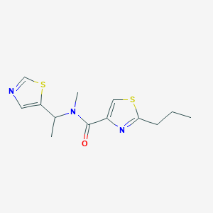 molecular formula C13H17N3OS2 B5521848 N-methyl-2-propyl-N-[1-(1,3-thiazol-5-yl)ethyl]-1,3-thiazole-4-carboxamide 