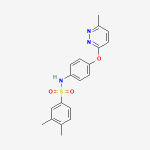 molecular formula C19H19N3O3S B5521858 3,4-二甲基-N-{4-[(6-甲基-3-嘧啶并哒嗪基)氧基]苯基}苯磺酰胺 