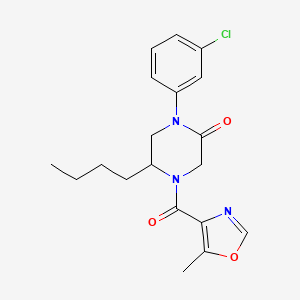 5-butyl-1-(3-chlorophenyl)-4-[(5-methyl-1,3-oxazol-4-yl)carbonyl]-2-piperazinone