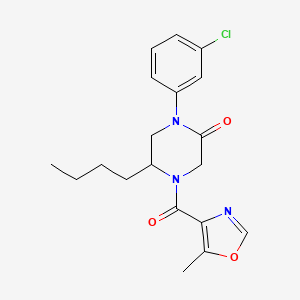 molecular formula C19H22ClN3O3 B5521873 5-丁基-1-(3-氯苯基)-4-[(5-甲基-1,3-恶唑-4-基)羰基]-2-哌嗪酮 