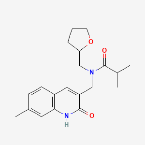 molecular formula C20H26N2O3 B5521883 N-[(2-hydroxy-7-methyl-3-quinolinyl)methyl]-2-methyl-N-(tetrahydro-2-furanylmethyl)propanamide 