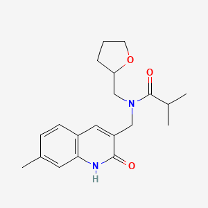 molecular formula C20H26N2O3 B5521883 N-[(2-羟基-7-甲基-3-喹啉基)甲基]-2-甲基-N-(四氢-2-呋喃基甲基)丙酰胺 