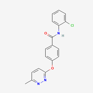 molecular formula C18H14ClN3O2 B5521907 N-(2-chlorophenyl)-4-[(6-methyl-3-pyridazinyl)oxy]benzamide 