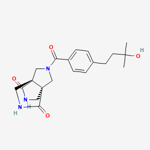 molecular formula C20H25N3O4 B5521937 (1R*,5R*)-10-[4-(3-hydroxy-3-methylbutyl)benzoyl]-3,7,10-triazatricyclo[3.3.3.0~1,5~]undecane-2,6-dione 
