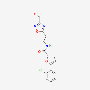 molecular formula C17H16ClN3O4 B5521947 5-(2-氯苯基)-N-{2-[3-(甲氧基甲基)-1,2,4-恶二唑-5-基]乙基}-2-呋喃酰胺 