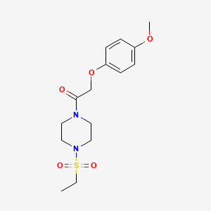 molecular formula C15H22N2O5S B5521956 1-(ethylsulfonyl)-4-[(4-methoxyphenoxy)acetyl]piperazine 