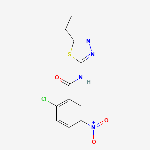 molecular formula C11H9ClN4O3S B5521957 2-氯-N-(5-乙基-1,3,4-噻二唑-2-基)-5-硝基苯甲酰胺 
