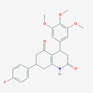 molecular formula C24H24FNO5 B5521980 7-(4-fluorophenyl)-4-(3,4,5-trimethoxyphenyl)-4,6,7,8-tetrahydro-2,5(1H,3H)-quinolinedione 