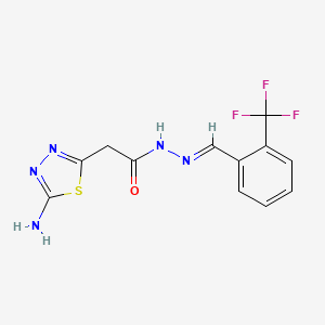 molecular formula C12H10F3N5OS B5521981 2-(5-氨基-1,3,4-噻二唑-2-基)-N'-[2-(三氟甲基)苯亚甲基]乙酰肼 