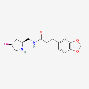 3-(1,3-benzodioxol-5-yl)-N-{[(2S,4S)-4-fluoro-2-pyrrolidinyl]methyl}propanamide hydrochloride