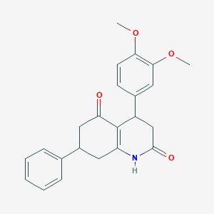 molecular formula C23H23NO4 B5522021 4-(3,4-二甲氧基苯基)-7-苯基-4,6,7,8-四氢-2,5(1H,3H)-喹啉二酮 