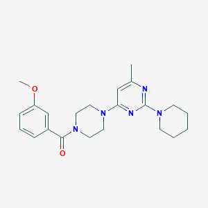 molecular formula C22H29N5O2 B5522026 4-[4-(3-methoxybenzoyl)-1-piperazinyl]-6-methyl-2-(1-piperidinyl)pyrimidine 