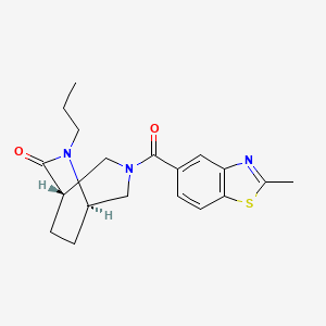 molecular formula C19H23N3O2S B5522038 (1S*,5R*)-3-[(2-methyl-1,3-benzothiazol-5-yl)carbonyl]-6-propyl-3,6-diazabicyclo[3.2.2]nonan-7-one 
