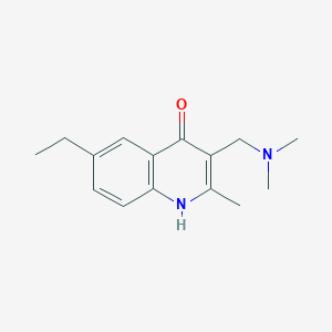 molecular formula C15H20N2O B5522065 3-[(二甲氨基)甲基]-6-乙基-2-甲基-4-喹啉醇 