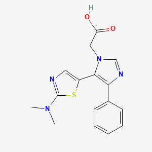 molecular formula C16H16N4O2S B5522085 {5-[2-(dimethylamino)-1,3-thiazol-5-yl]-4-phenyl-1H-imidazol-1-yl}acetic acid 