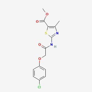 molecular formula C14H13ClN2O4S B5522100 methyl 2-{[(4-chlorophenoxy)acetyl]amino}-4-methyl-1,3-thiazole-5-carboxylate 