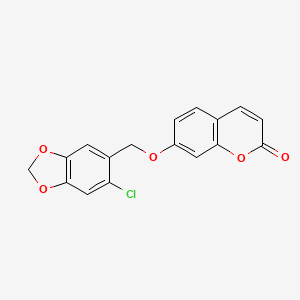 molecular formula C17H11ClO5 B5522106 7-[(6-chloro-1,3-benzodioxol-5-yl)methoxy]-2H-chromen-2-one 