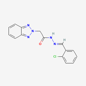 molecular formula C15H12ClN5O B5522134 2-(2H-1,2,3-benzotriazol-2-yl)-N'-(2-chlorobenzylidene)acetohydrazide 